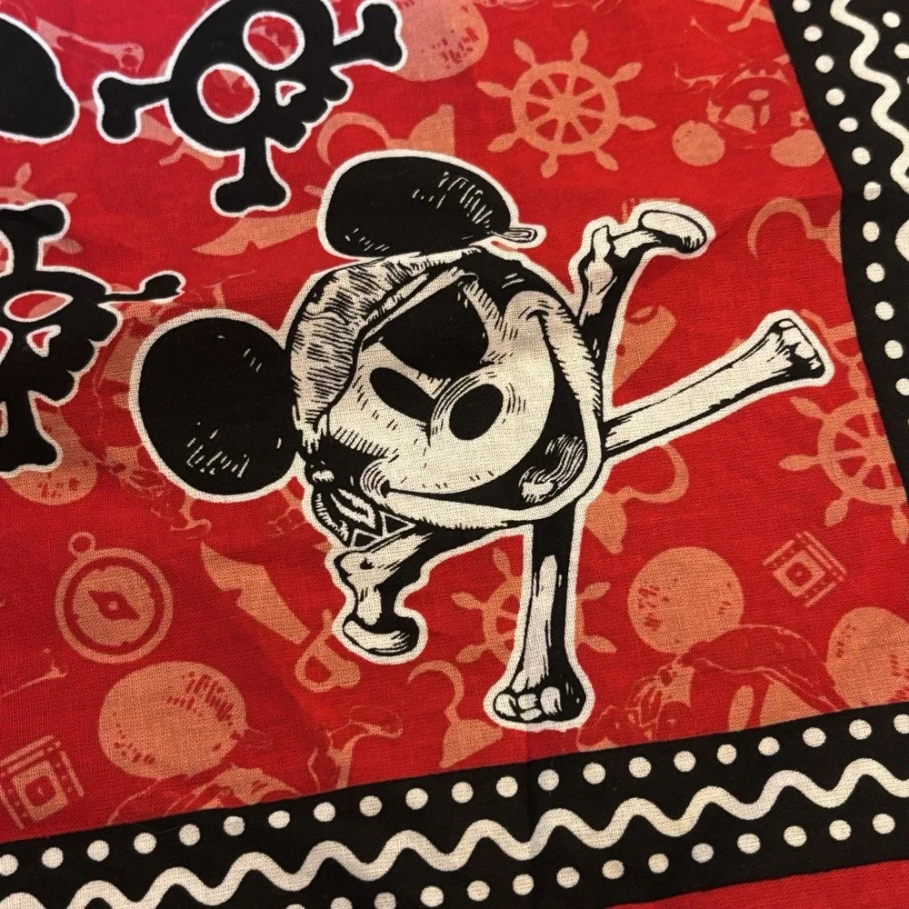 Mickey Mouse Pirates Of The Caribbean Disney Bandana Scarf Handkerchief 21.5